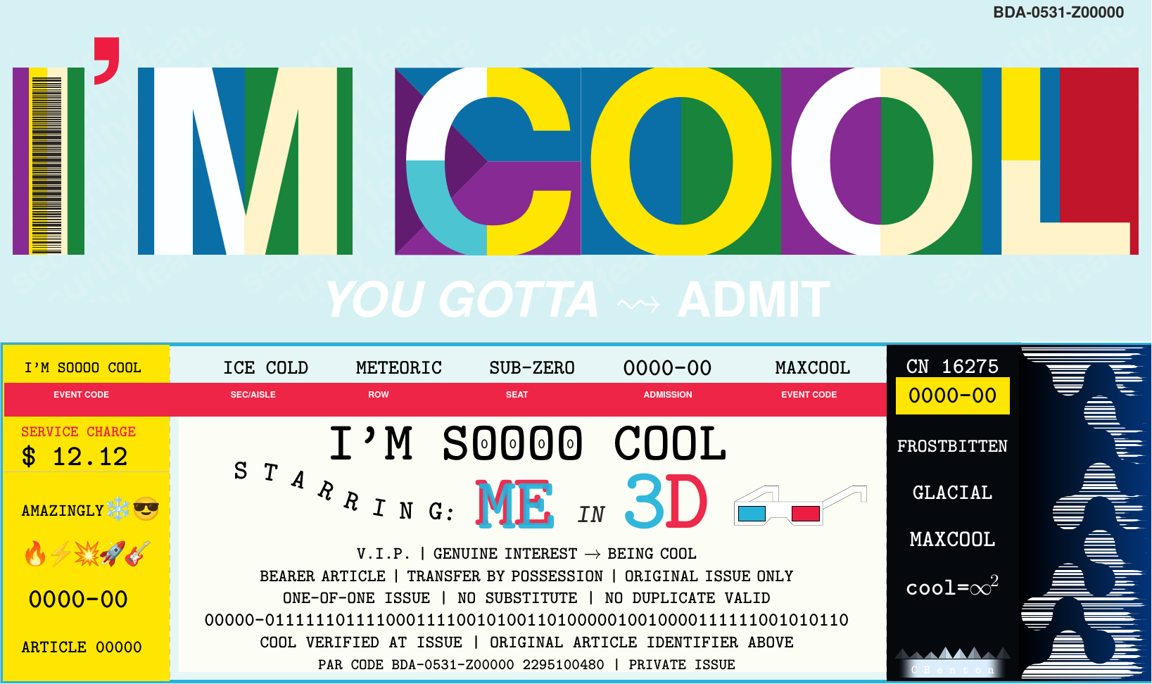 I’M COOL two-sided object
