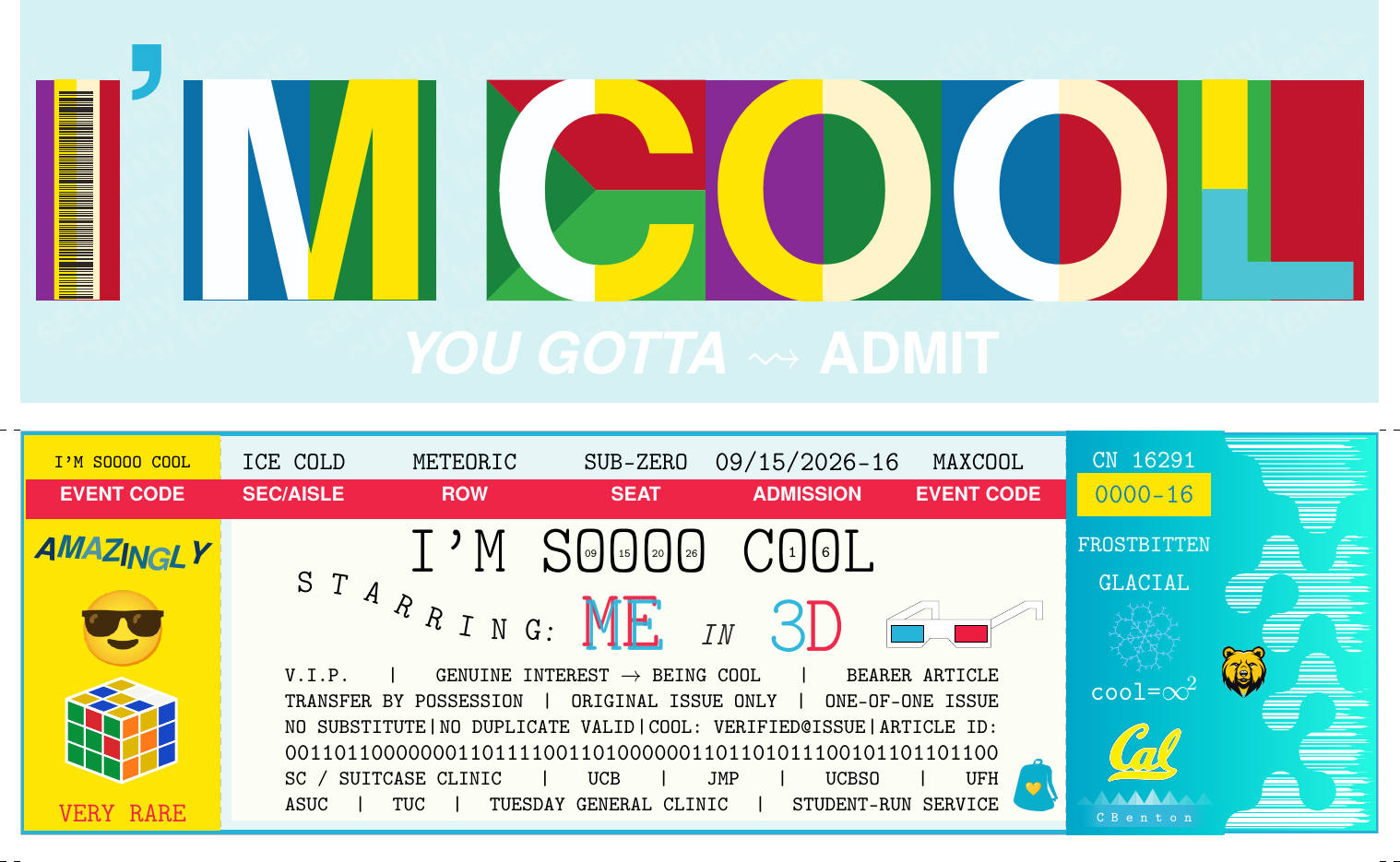 Selected front and back unit from the Suitcase Clinic iteration of I’M COOL